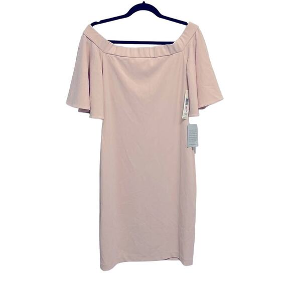 Eliza J Blush Pink Flutter Sleeve Mini Dress Women's size 10 NWT - Picture 1 of 7
